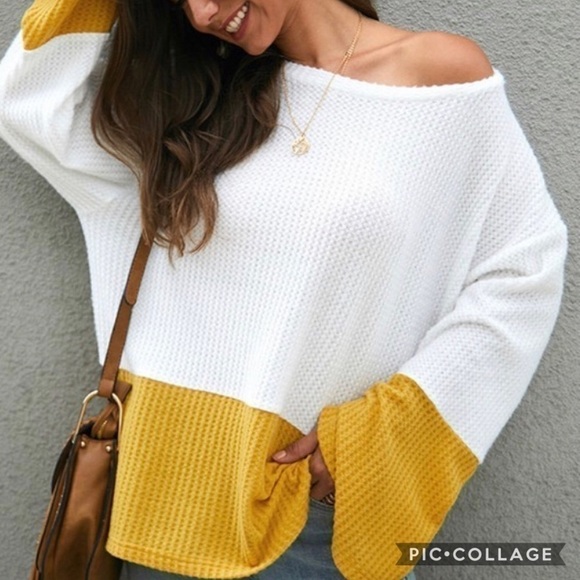 Mustard & White Top - Picture 3 of 3